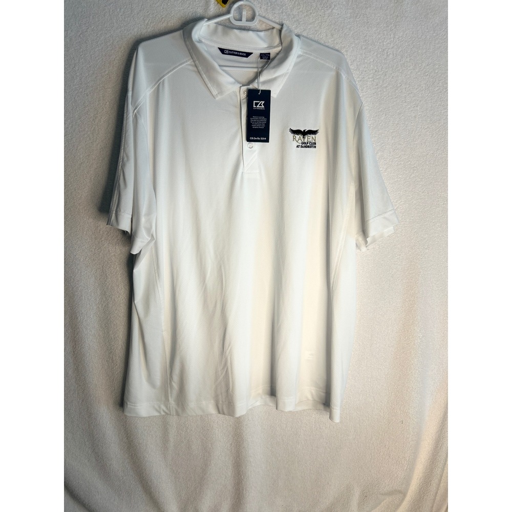 Cutter & Buck Mens Prospect Polo White Raven Golf Club Sandestin XXL MCK01127